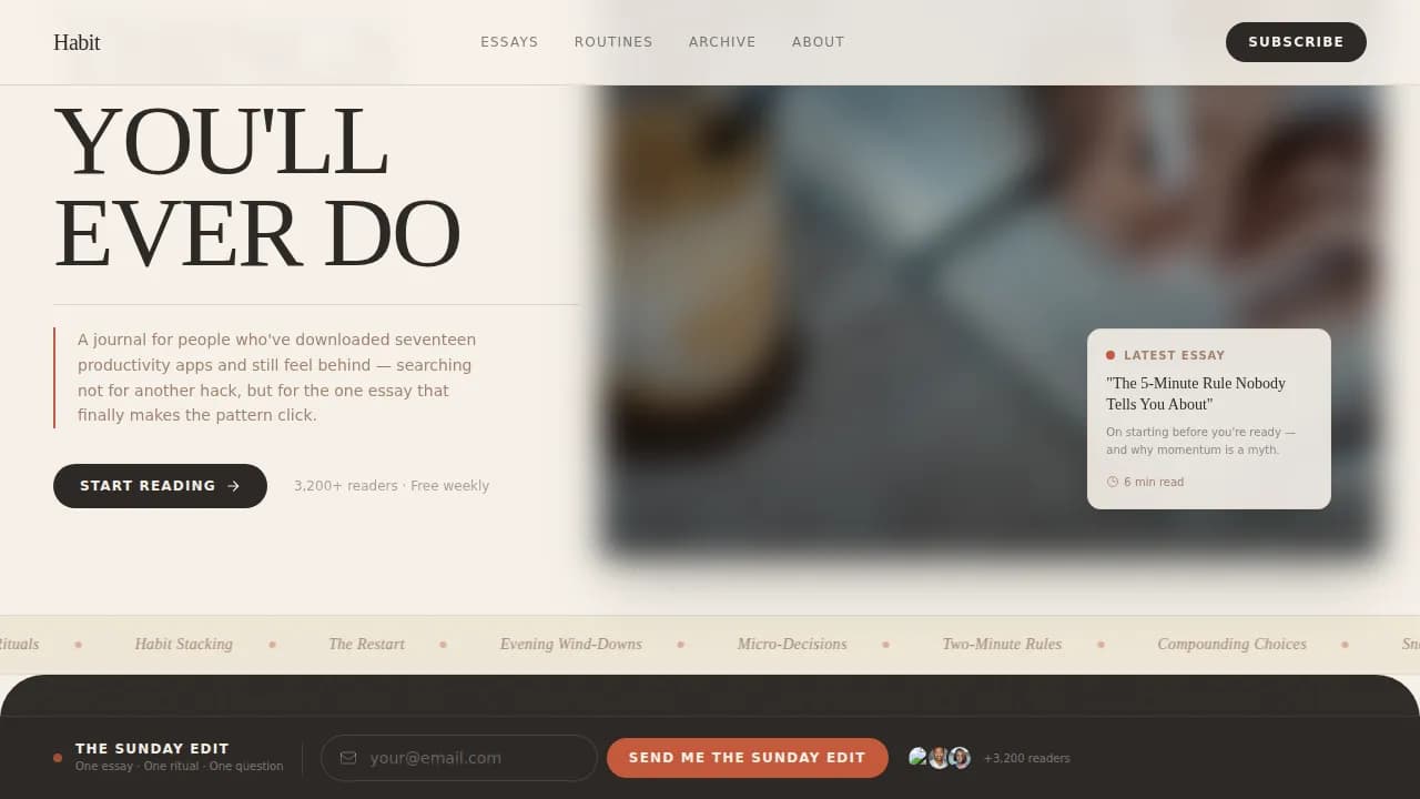 Momentum — Live Behavior Transformation Landing Page Template
