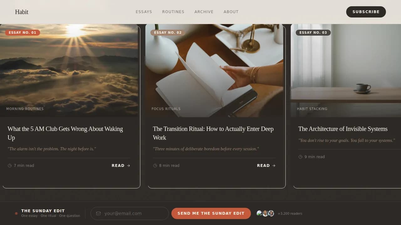 Momentum — Live Behavior Transformation Landing Page Template