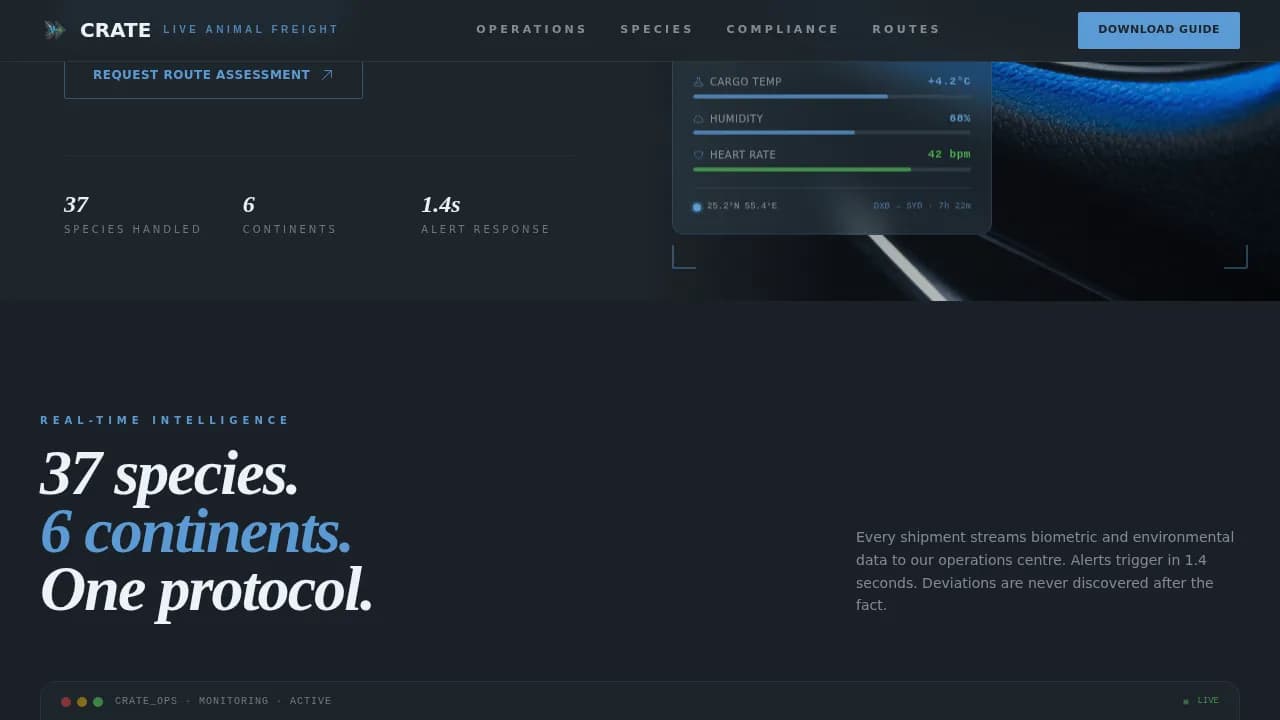Transit — Expert Animal Logistics Landing Page Template