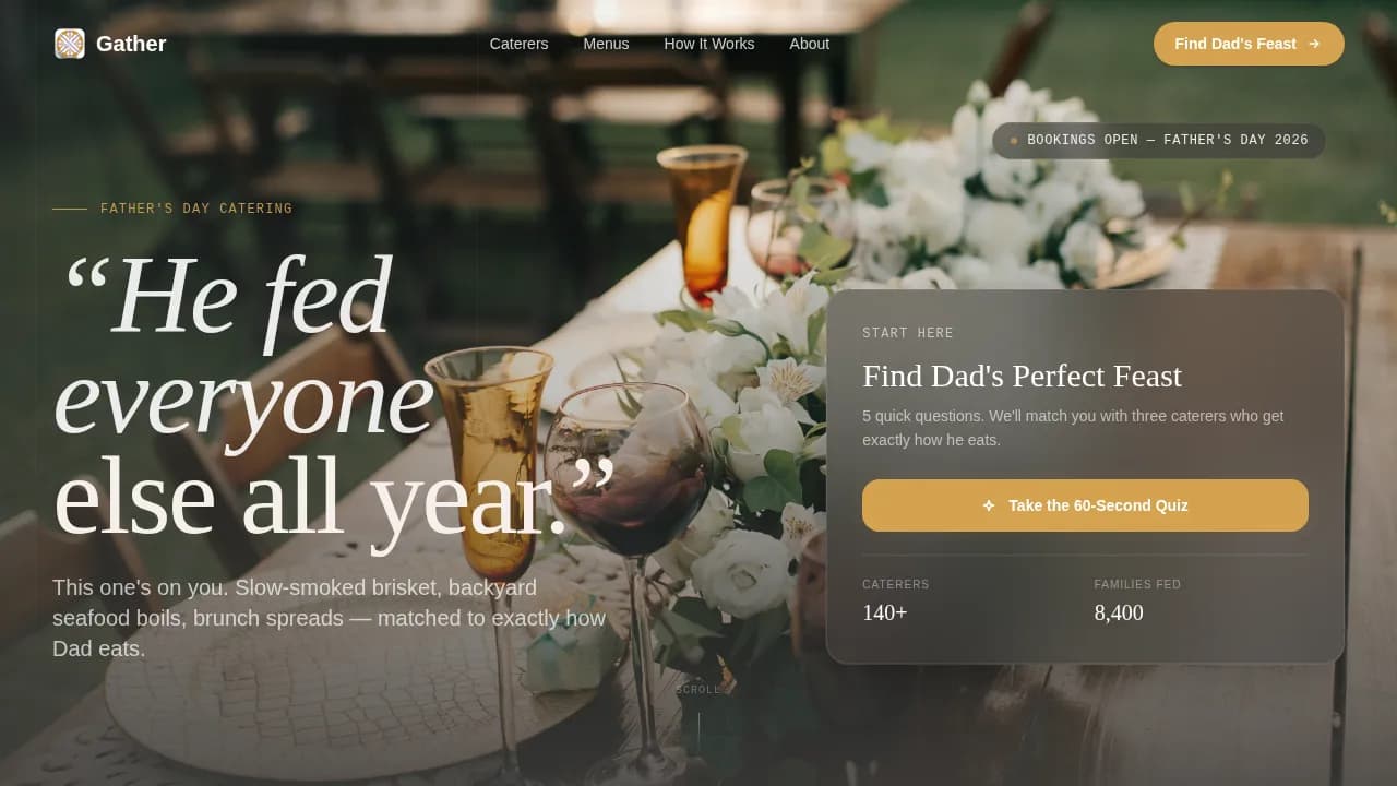 Feast — Premium Dad Catering Landing Page Template