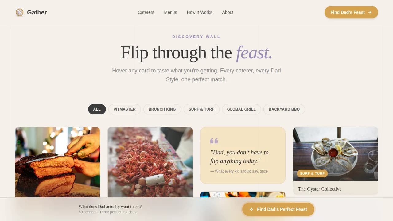 Feast — Premium Dad Catering Landing Page Template