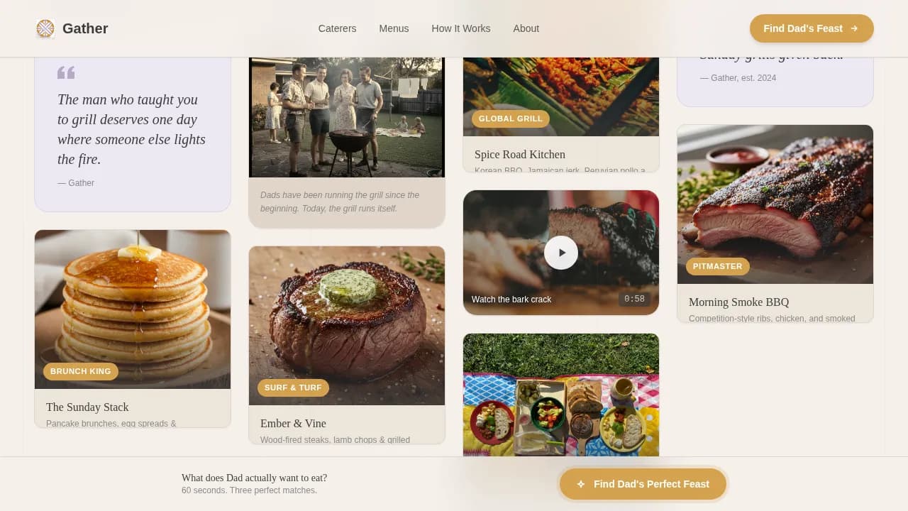 Feast — Premium Dad Catering Landing Page Template