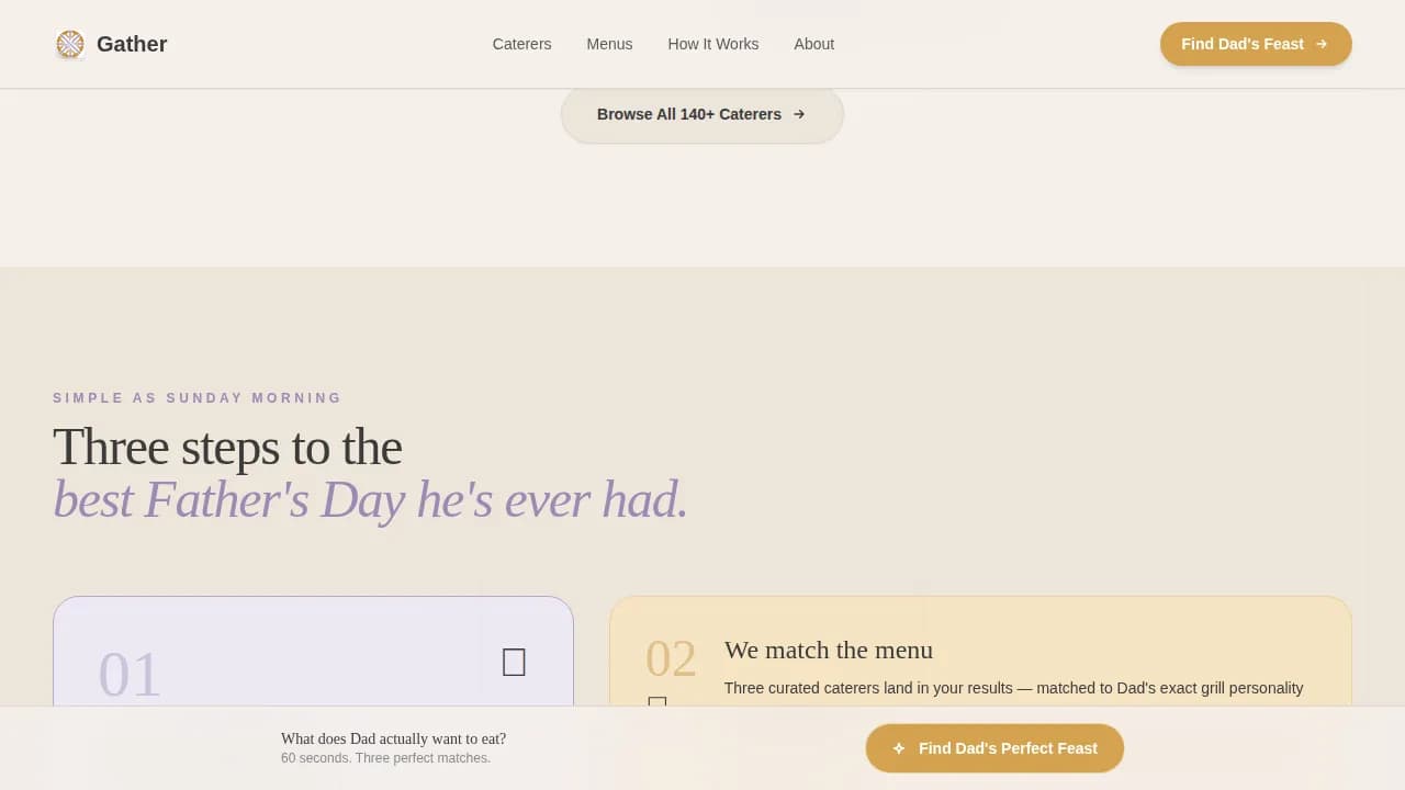 Feast — Premium Dad Catering Landing Page Template