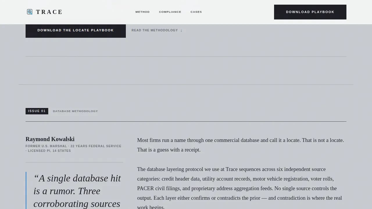 Trace — Advanced Bail Recovery Landing Page Template