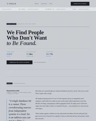 Trace — Advanced Bail Recovery Landing Page Template