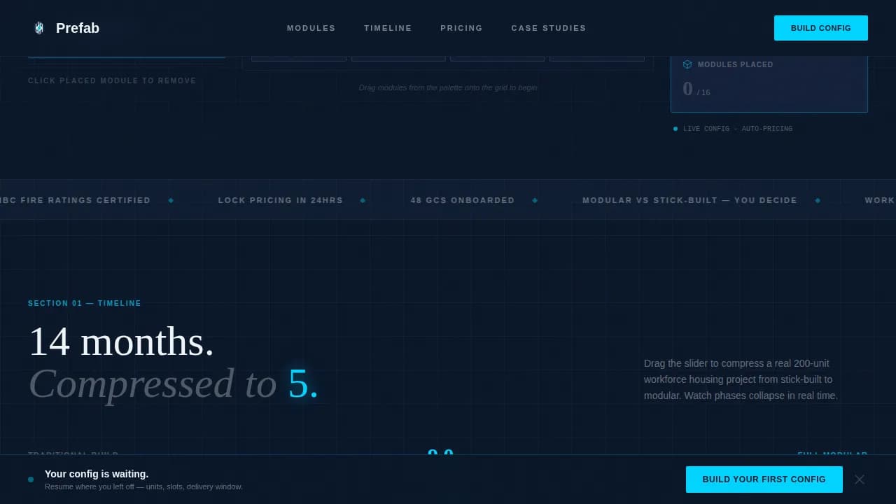 Prefab — Rapid Modular Housing Landing Page Template