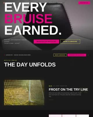 Scrum — Competitive Rugby League Landing Page Template
