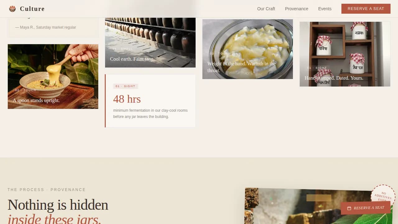 Culture — Premium Fermented Dairy Landing Page Template