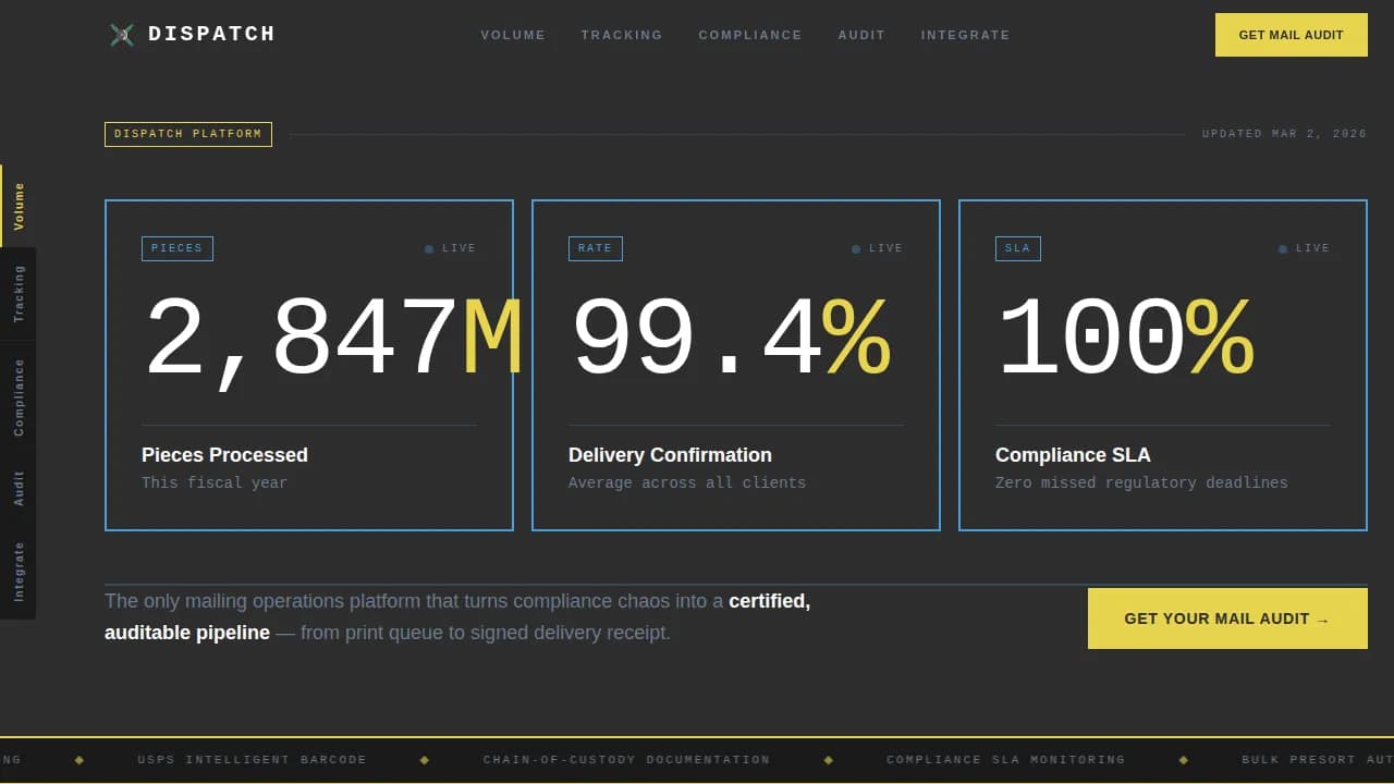 Dispatch — Streamlined Logistics Operations Landing Page Template