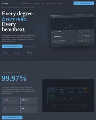 Haul — Specialized Creature Transport Landing Page Template