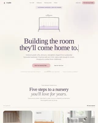 Cradle — Premium Infant Furniture Landing Page Template
