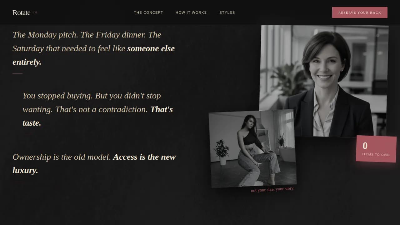 Rotate — Luxury Apparel Subscription Landing Page Template