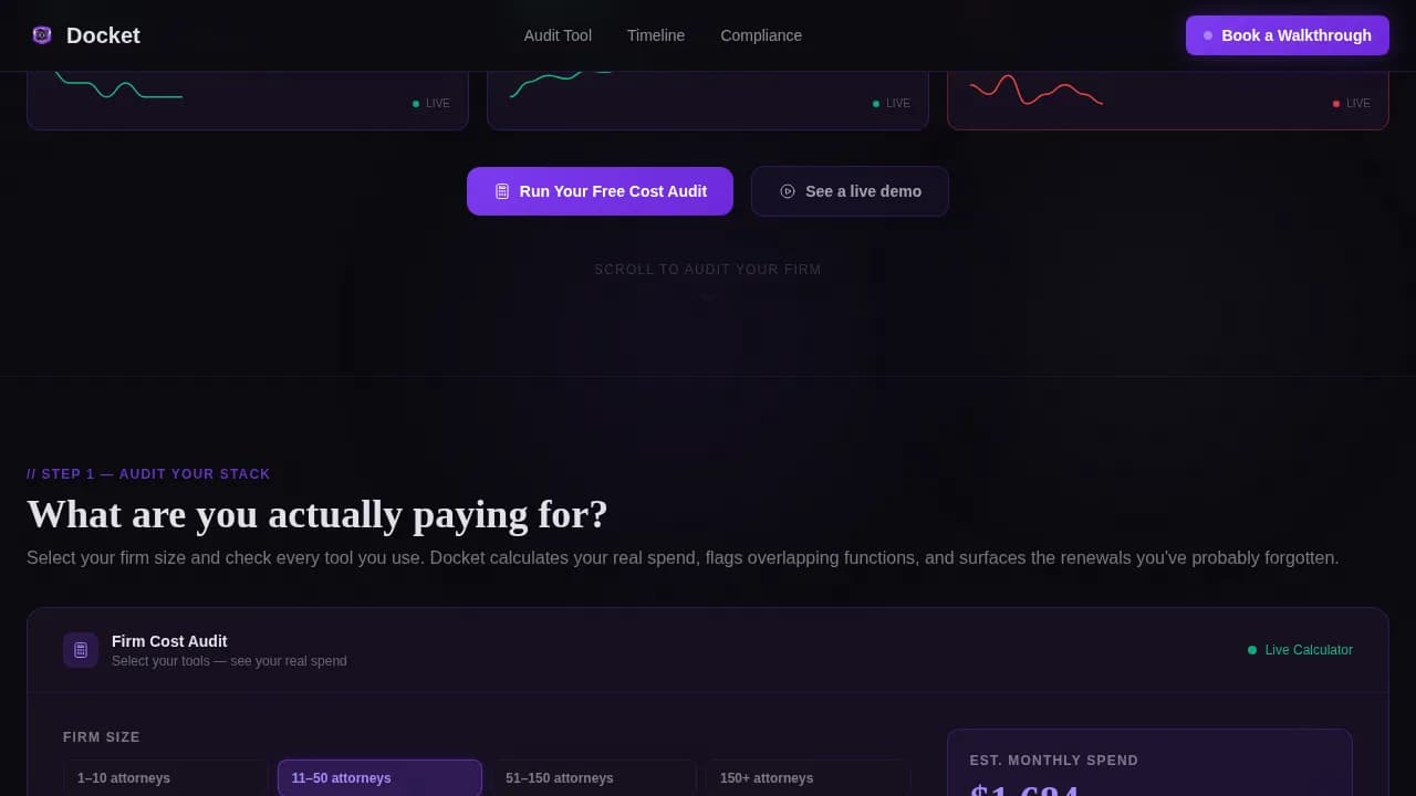 Docket — Intelligent Legal Operations Landing Page Template