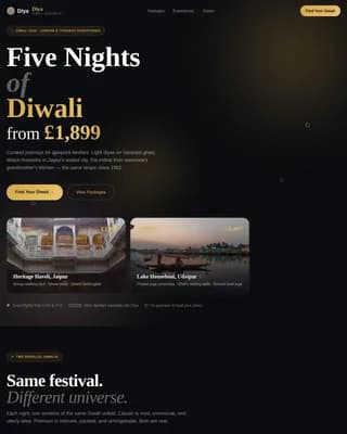 Diya — Exclusive Festival Getaway Landing Page Template