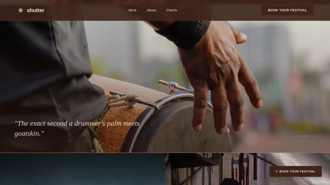 Shutter — Professional Event Documentation Landing Page Template