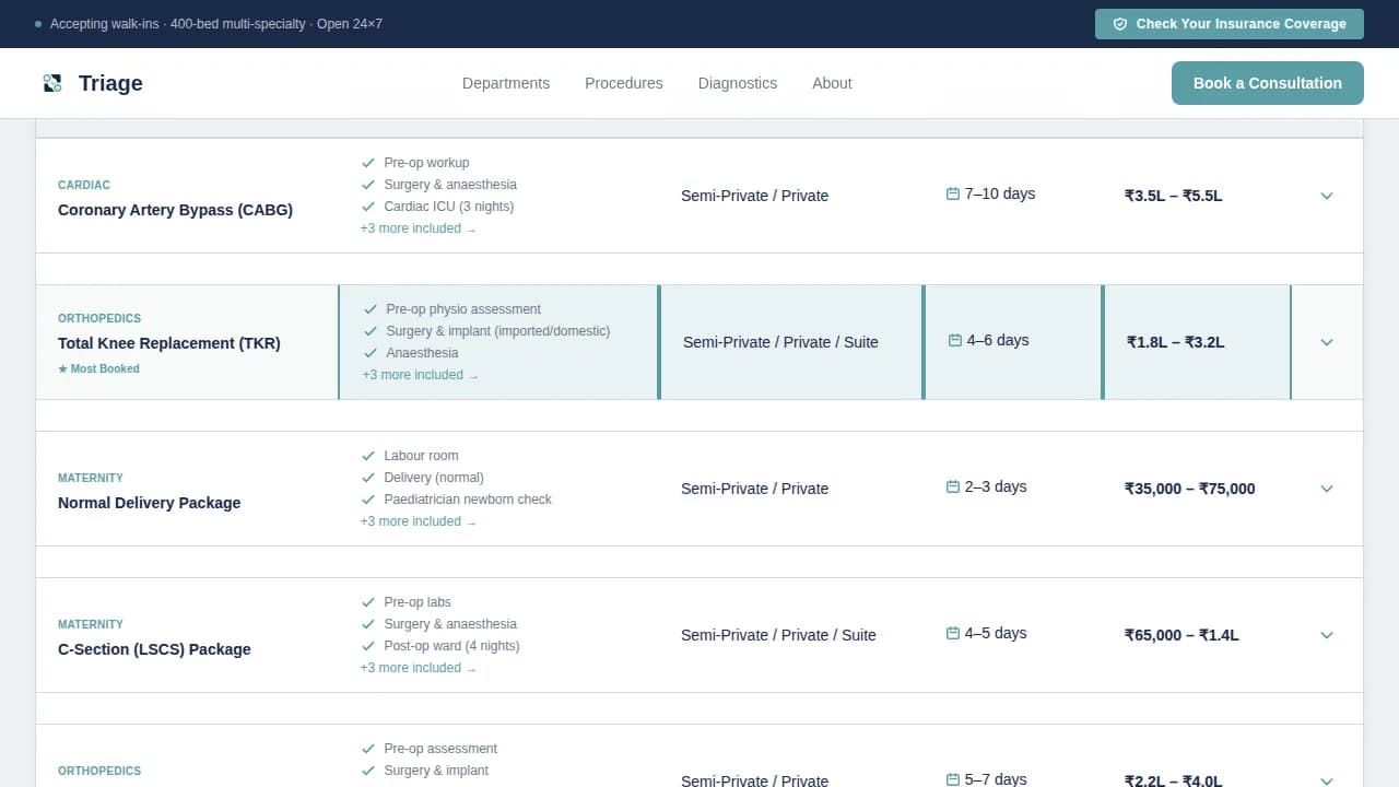Triage — Comprehensive Healthcare Network Landing Page Template