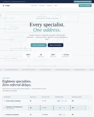 Triage — Comprehensive Healthcare Network Landing Page Template