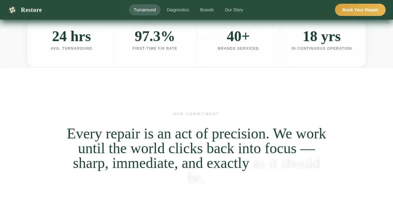 Restore — Expert Auditory Device Service Landing Page Template