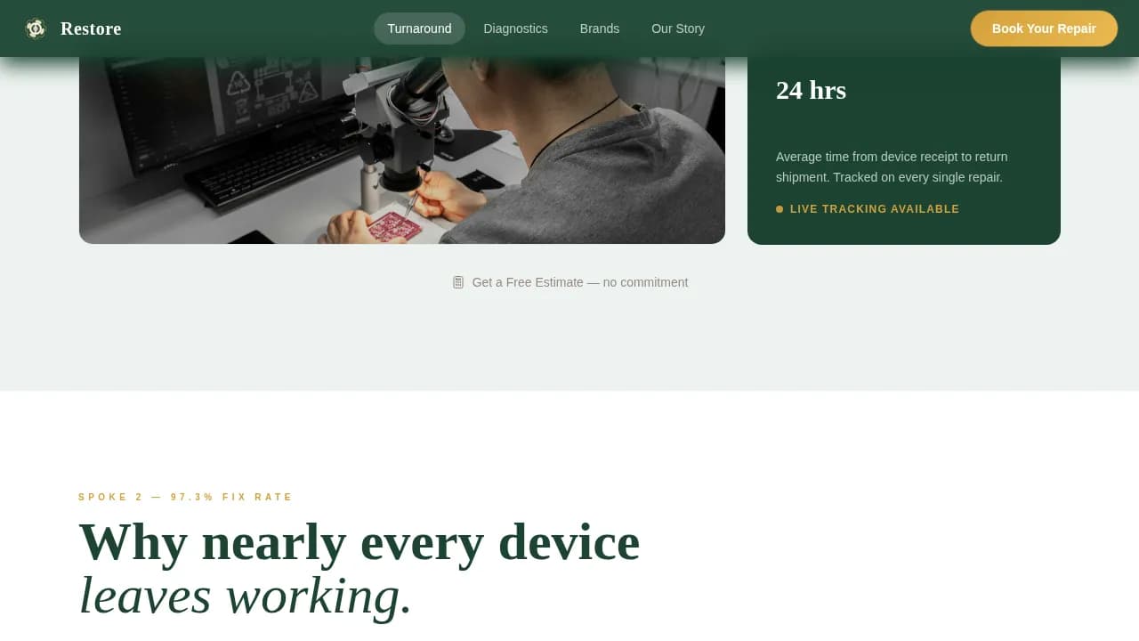 Restore — Expert Auditory Device Service Landing Page Template