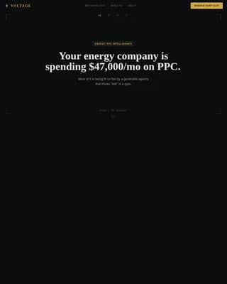 Voltage - High-Conversion Energy PPC Agency Landing Page Template