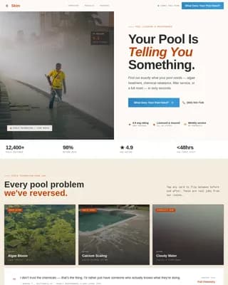 Skim — Premium Aquatic Maintenance Landing Page Template