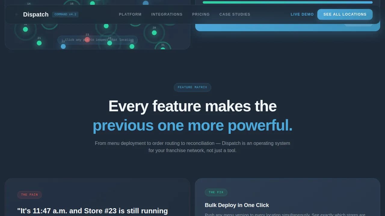 Dispatch — Unified Brand Fulfillment Landing Page Template