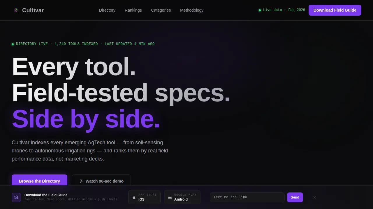 Harvest — Precision Agri-Tech Landing Page Template