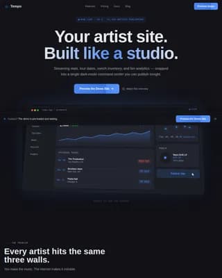 Music Digital Presence Booking Website Template