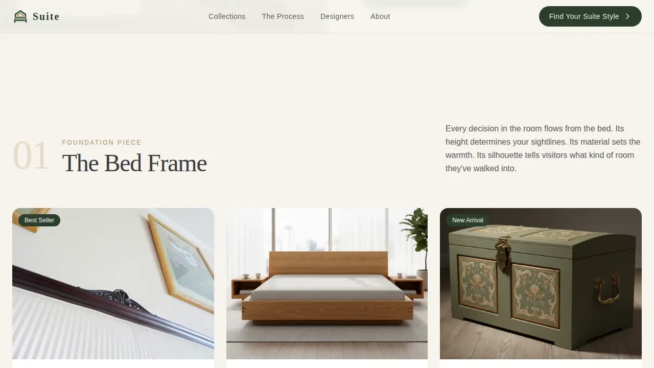 Comfort — Curated Bedroom Collection Landing Page Template