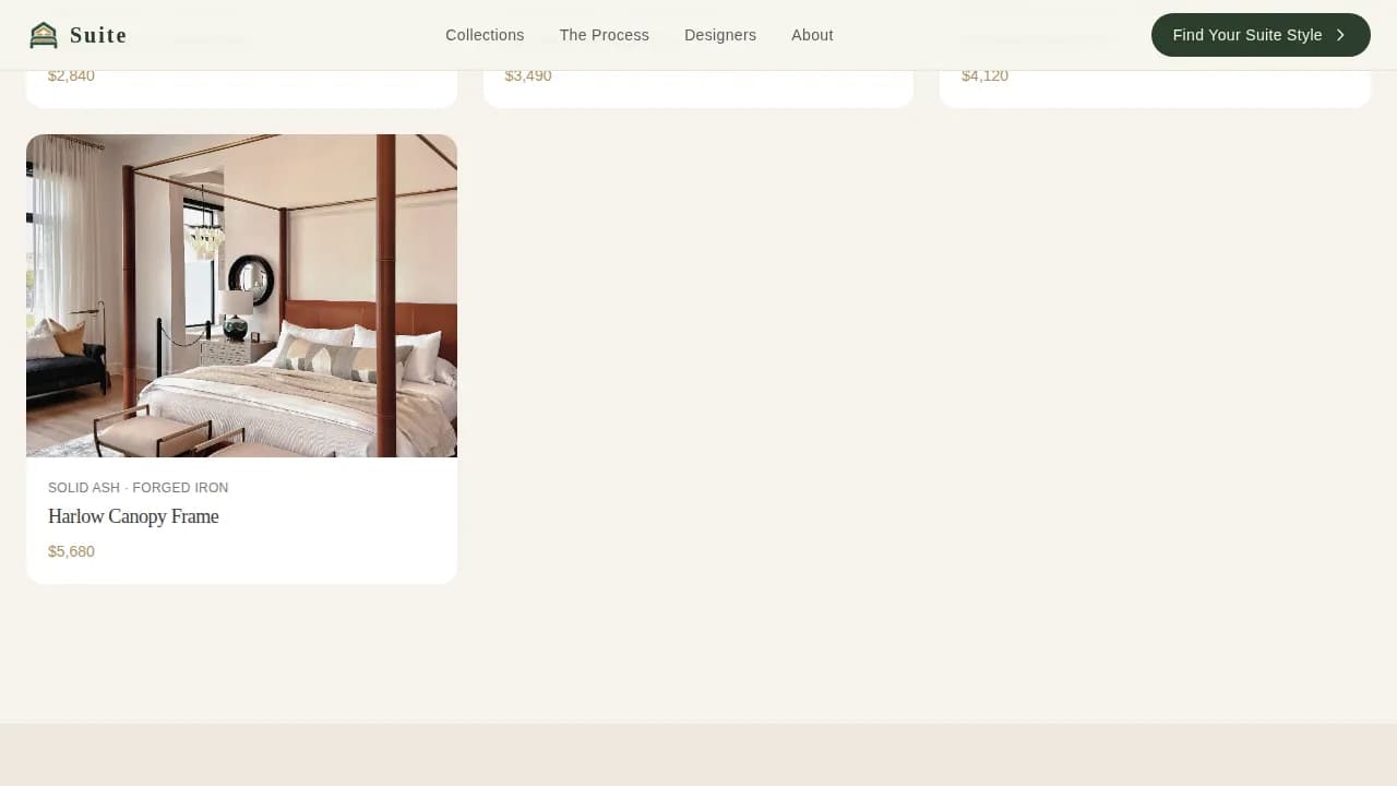 Comfort — Curated Bedroom Collection Landing Page Template