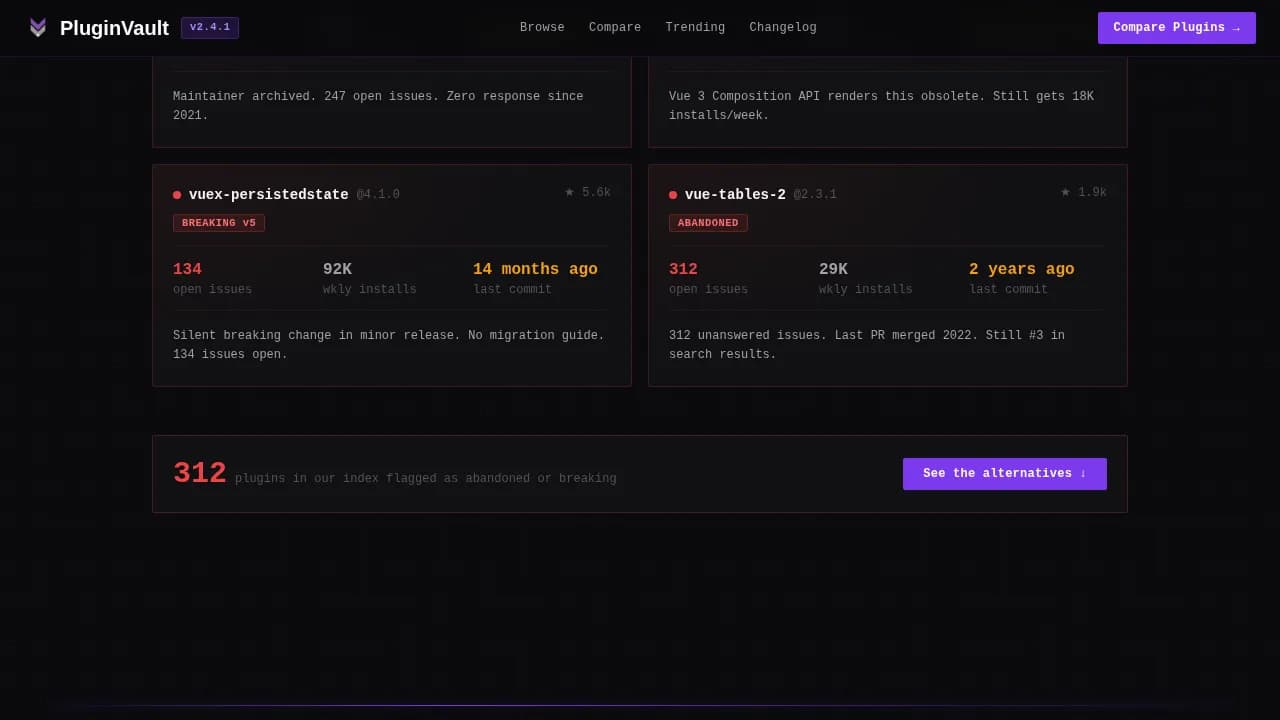 Dev — Curated Vue.js Ecosystem Landing Page Template
