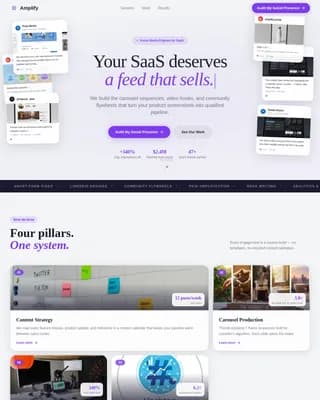 Amplify - High-Converting SaaS Social Media Agency Landing Page Template