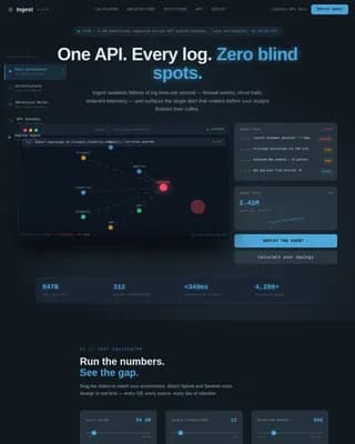 Ingest - Real-Time Data Command SIEM Landing Page Template