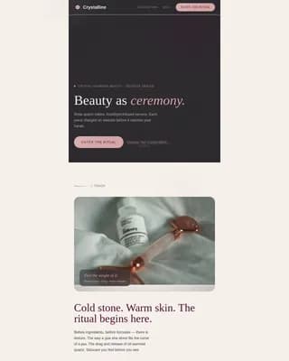 Crystalline — Holistic Wellness Beauty Landing Page Template