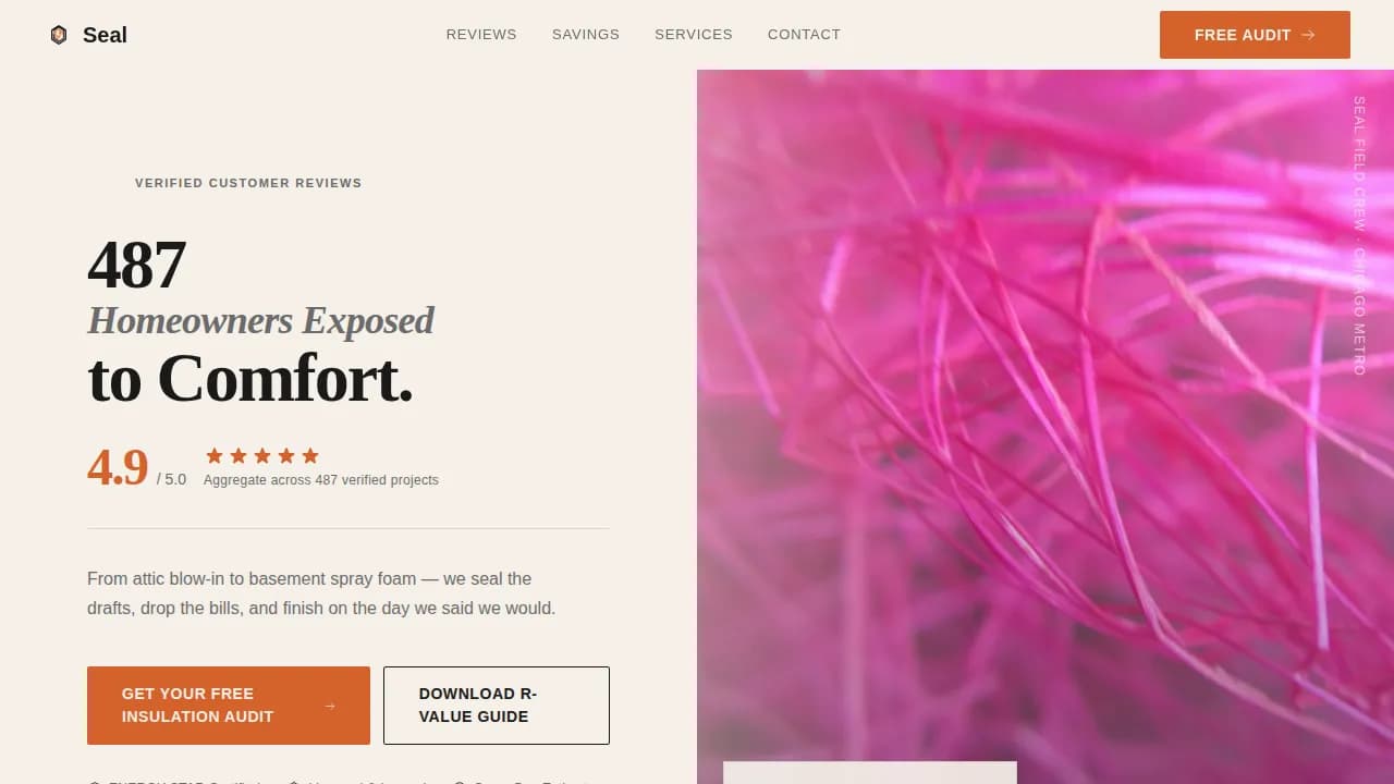 Insulate — Expert Foam Installation Landing Page Template