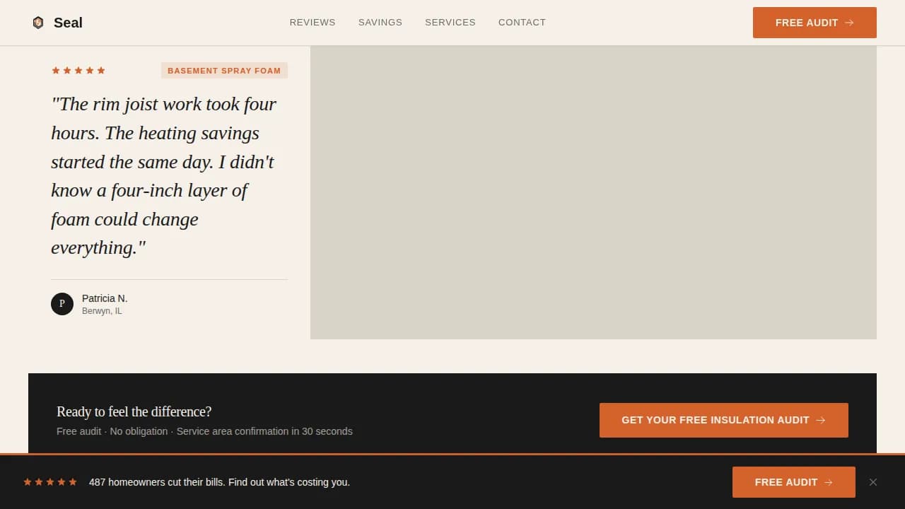 Insulate — Expert Foam Installation Landing Page Template