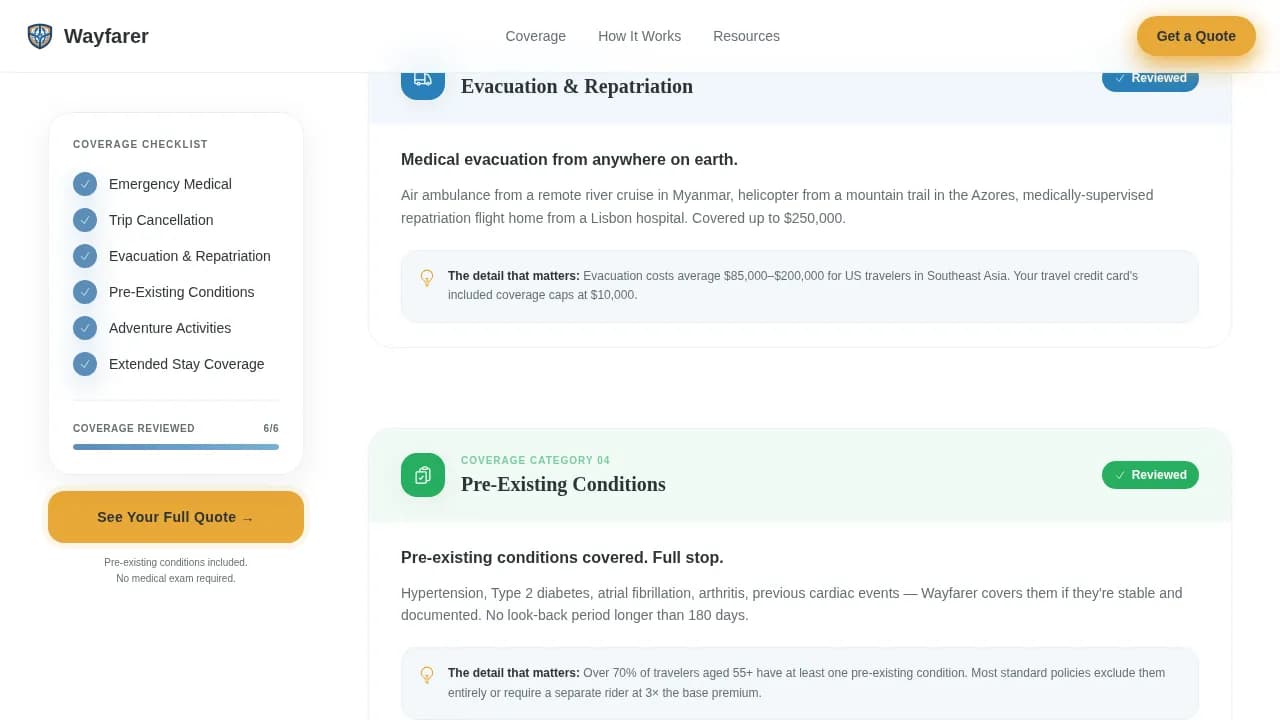 Empty Nester Insurance Pricing Website Template