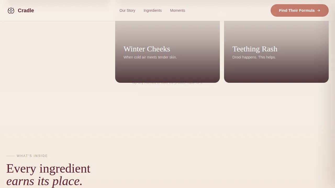 Gentle — Natural Baby Skincare Brand Landing Page Template