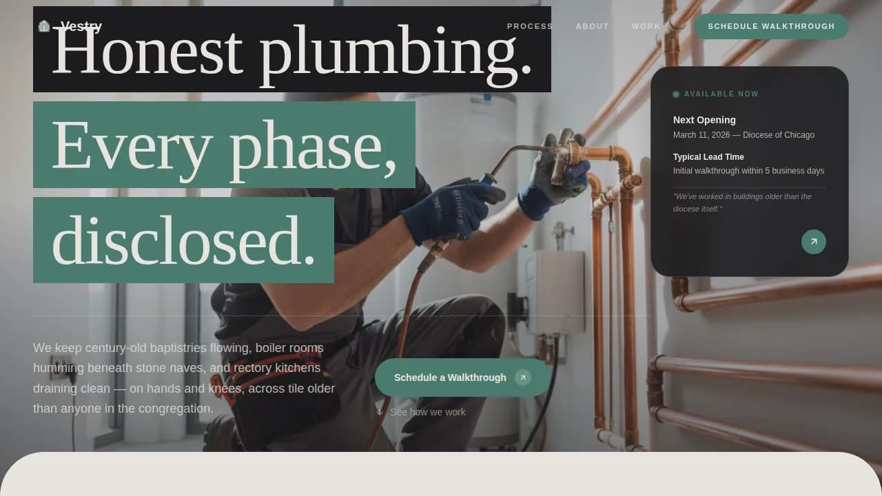 Conduit — Expert Plumbing Contractor Landing Page Template