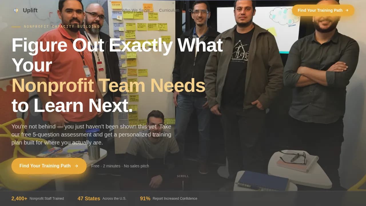 Elevate — Expert Nonprofit Training Landing Page Template