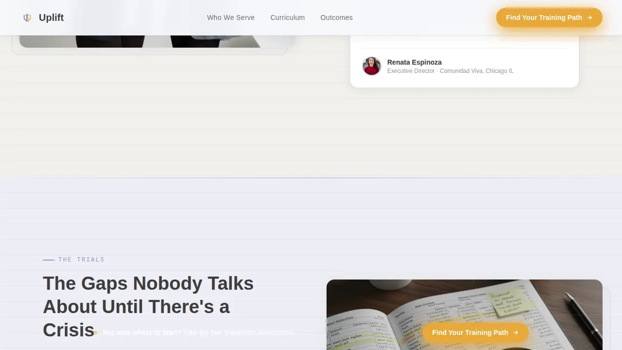 Elevate — Expert Nonprofit Training Landing Page Template