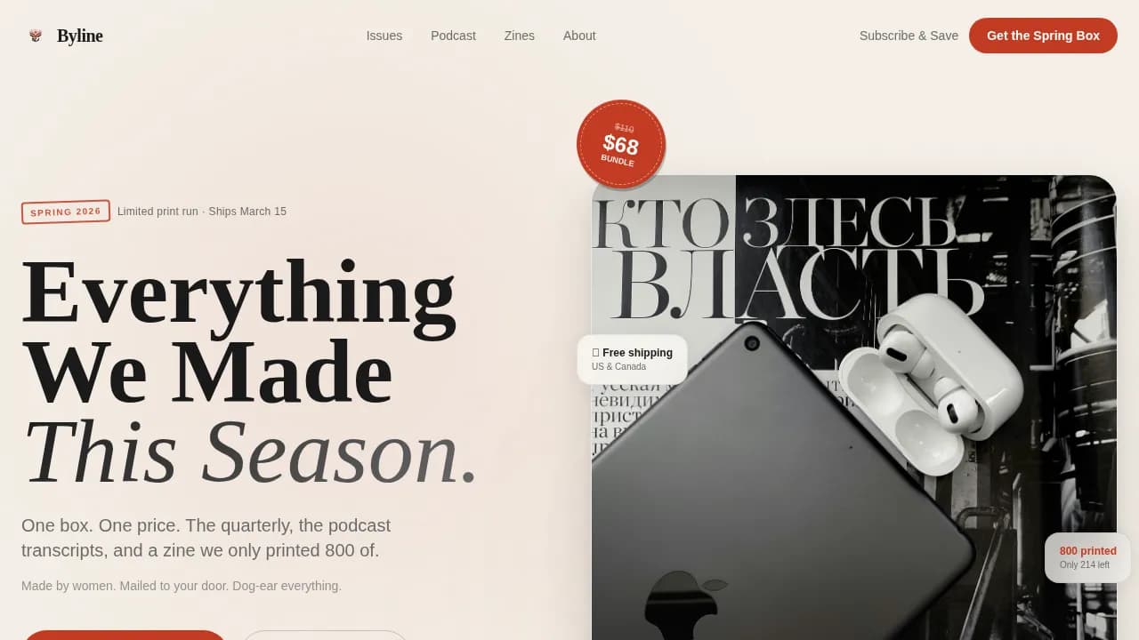 Voice — Bold Women-Owned Media Landing Page Template