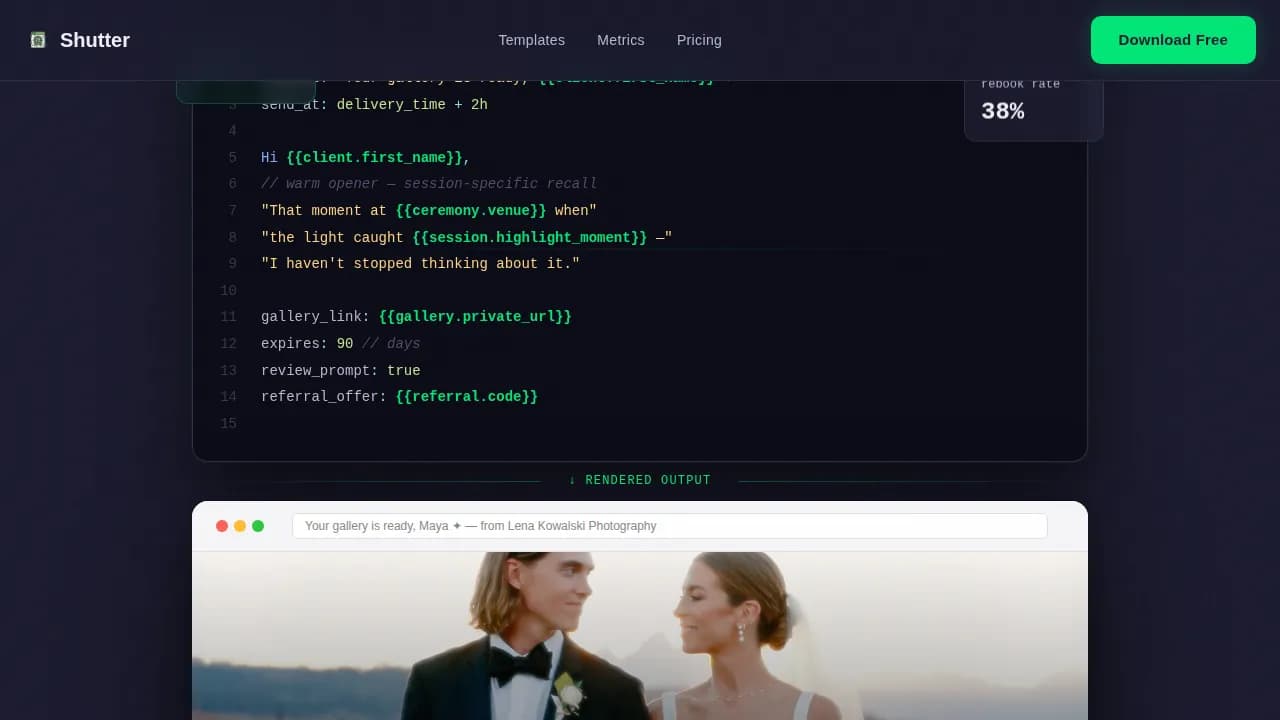 Lens — Smart Photography Client Management Landing Page Template