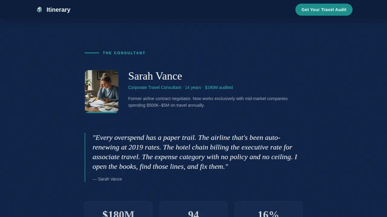 Journey — Expert Corporate Travel Consultant Landing Page Template