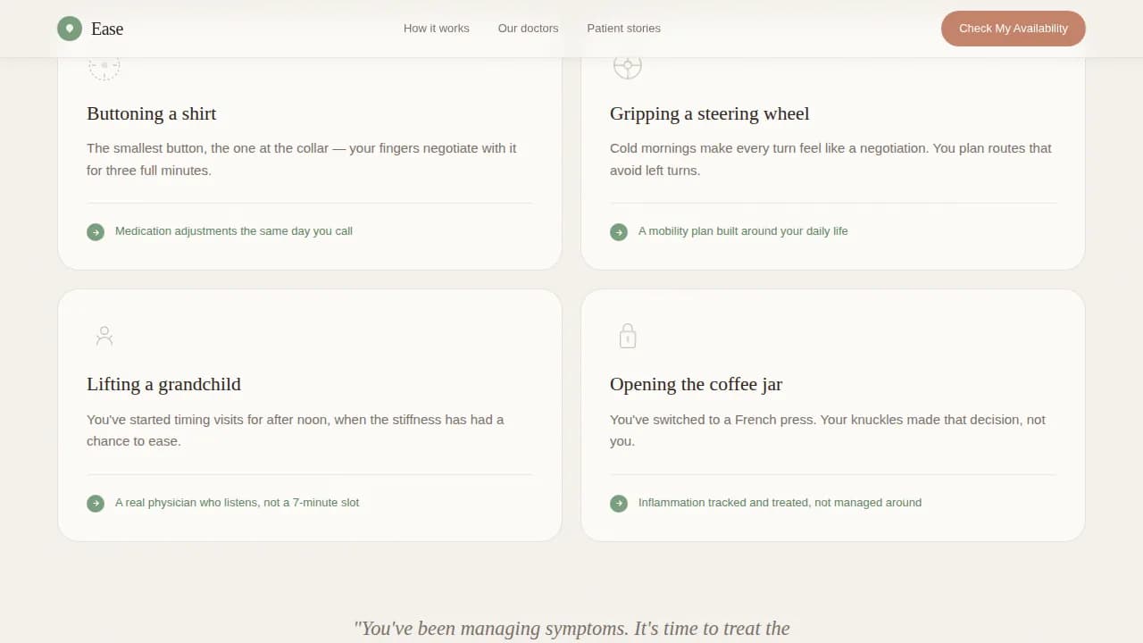 Comfort — Fast Rheumatologist Telehealth Landing Page Template
