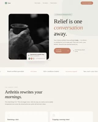 Comfort — Fast Rheumatologist Telehealth Landing Page Template