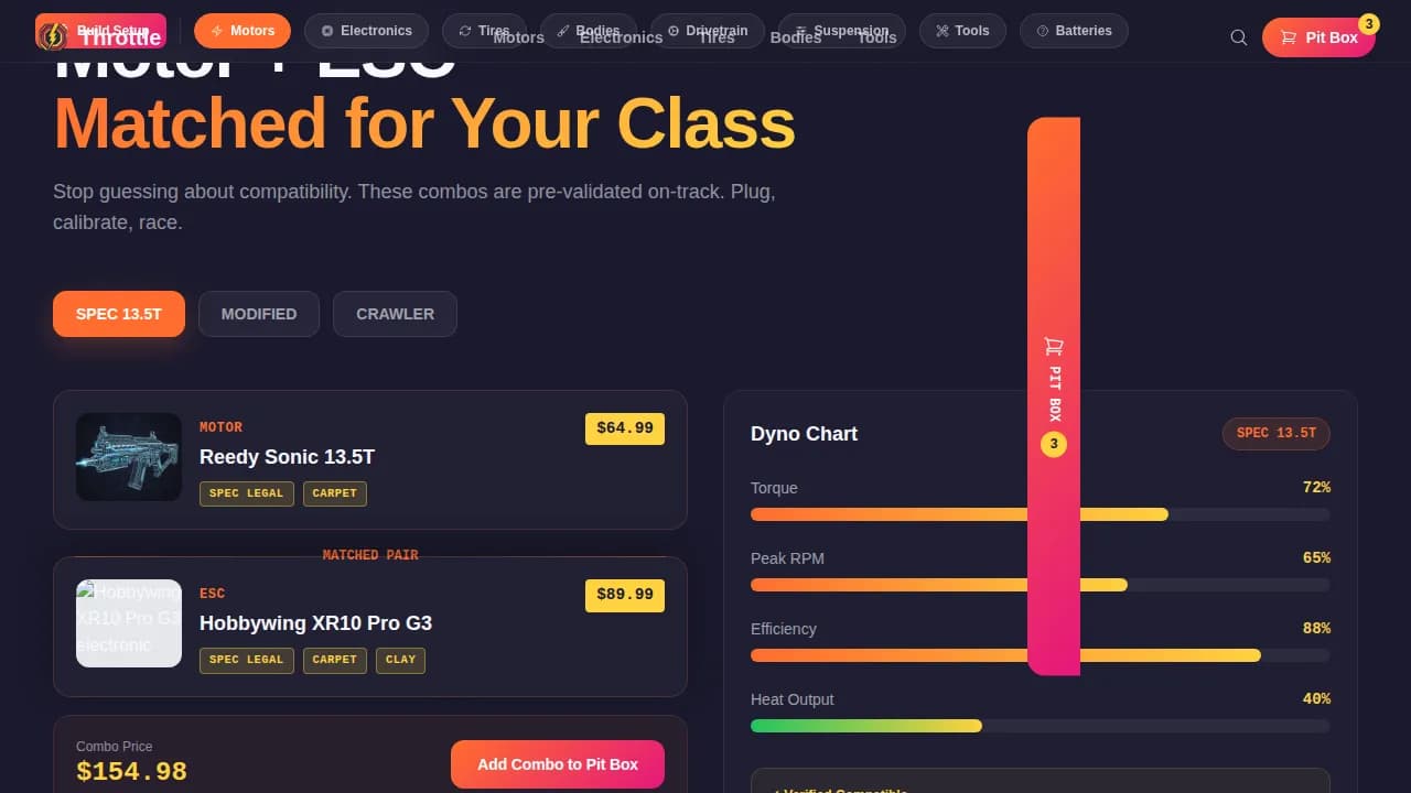 Velocity — Premium RC Parts Landing Page Template