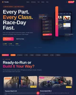 Velocity — Premium RC Parts Landing Page Template