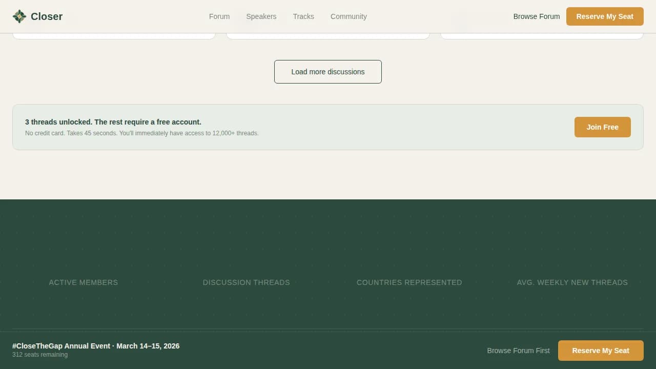 Elevate — Community Sales Professional Network Landing Page Template