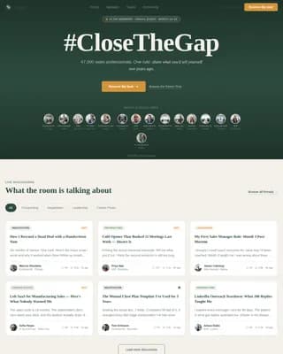 Elevate — Community Sales Professional Network Landing Page Template